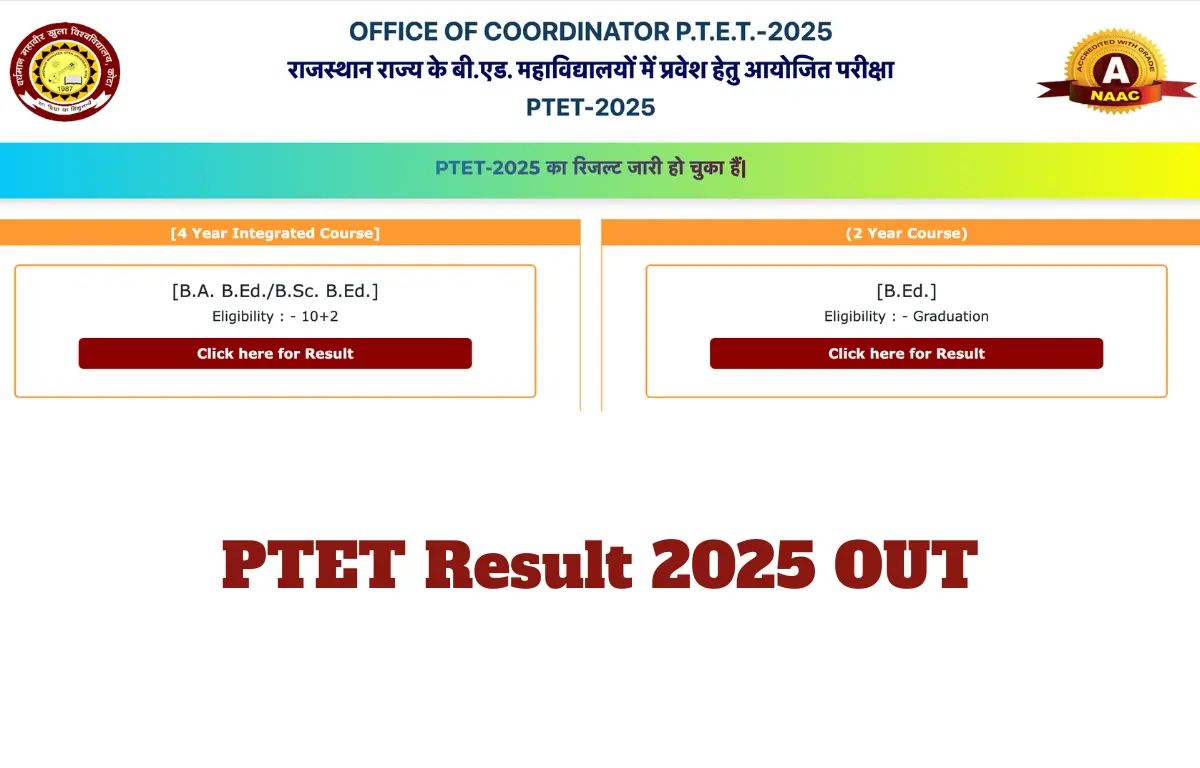 PTET Result 2025