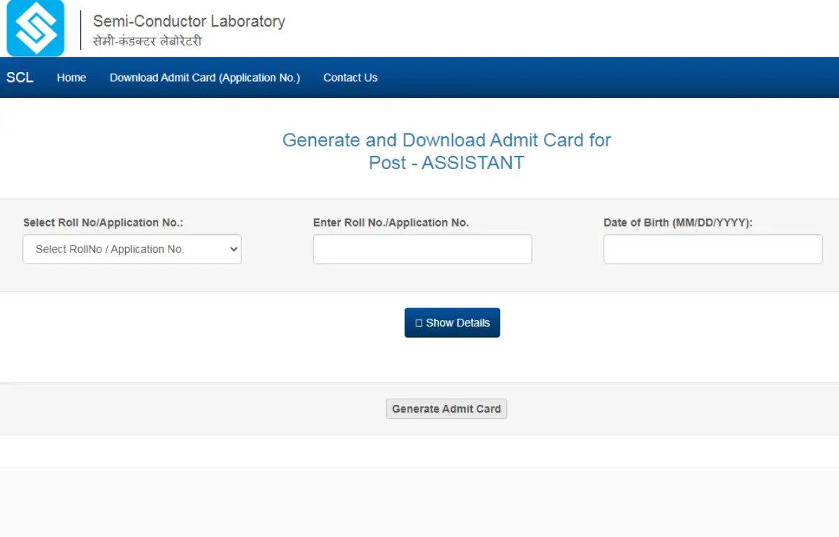 SCL Assistant Admit Card 2025