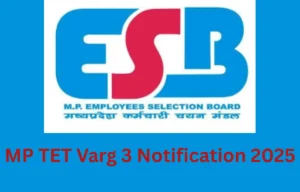 MP TET Varg 3 Notification 2025