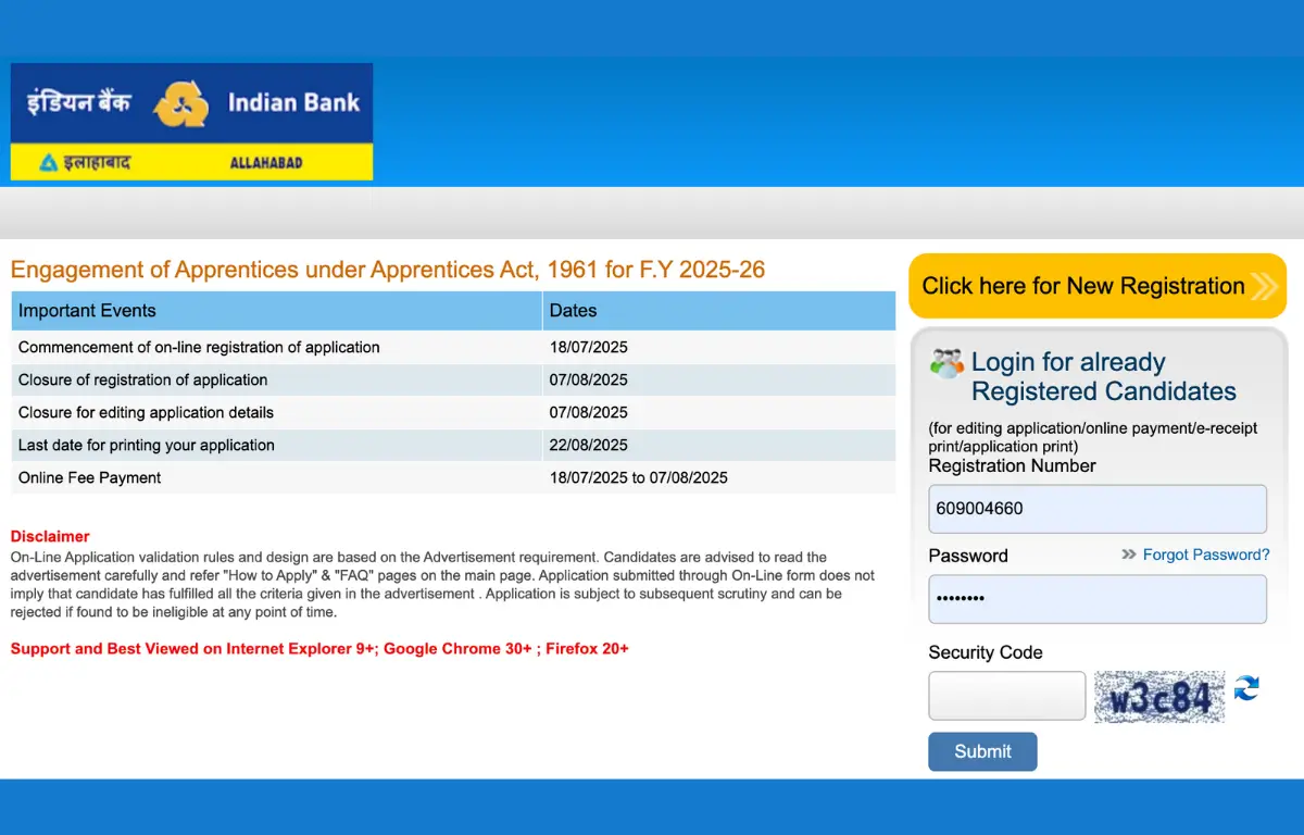 Indian Bank Apprentice