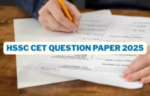 HSSC CET Question Paper