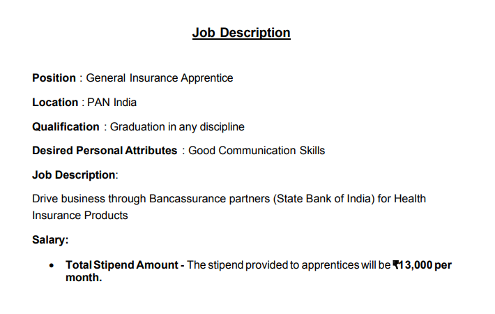 SBI General Insurance Apprenticeship Program 2025, Register Now_3.1