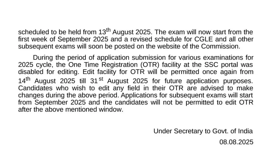 SSC CGL 2025 Tier 1 Exam Postponed, Check Official Notice and New Dates_4.1