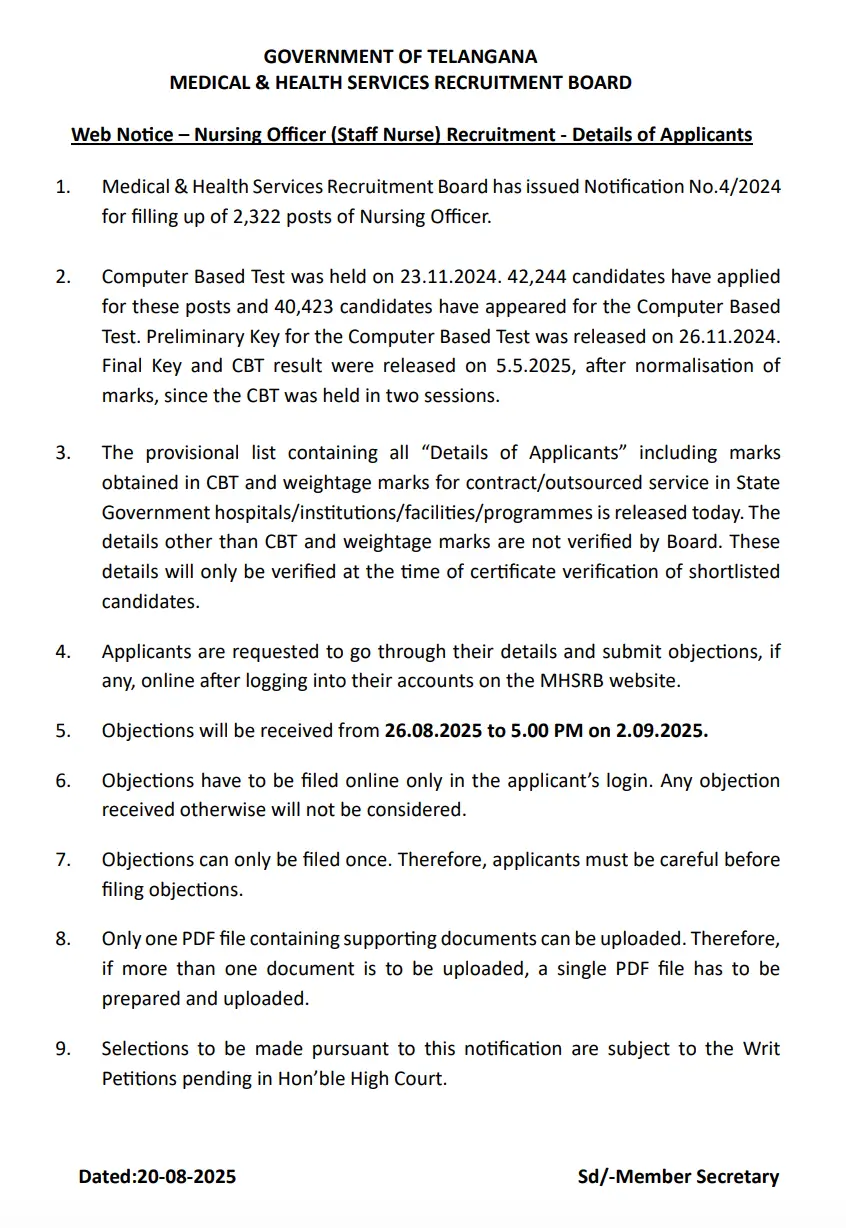 MHSRB Nursing Officer Final Result 2025 Out, List of Provisionally Selected Candidates_3.1