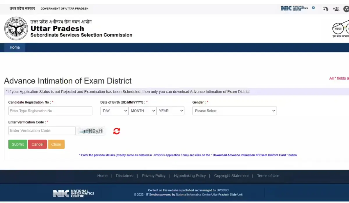 UPSSSC PET City Intimation 2025