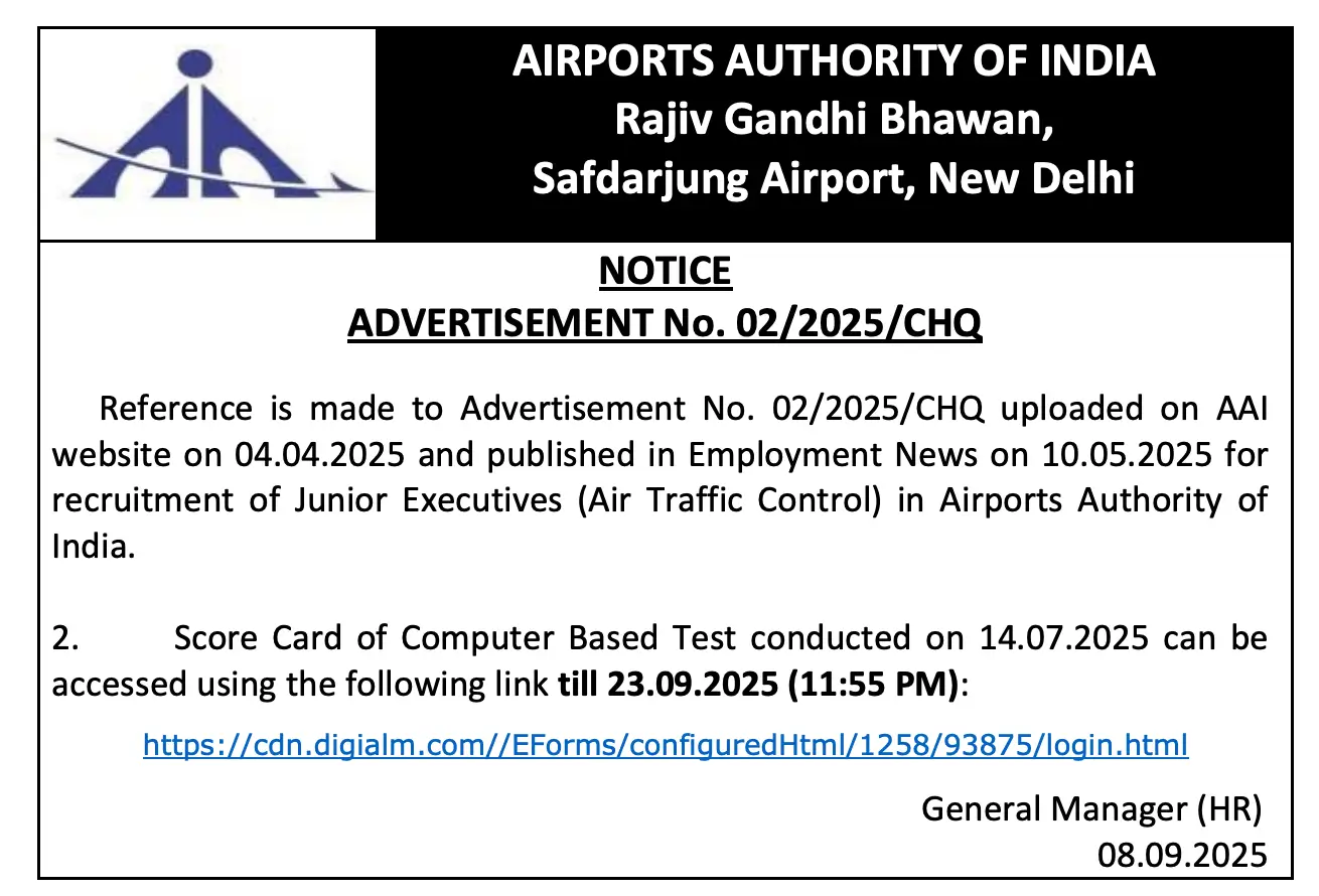 AAI ATC Score Card 2025 Out, Junior Executive Marks & Scores_4.1