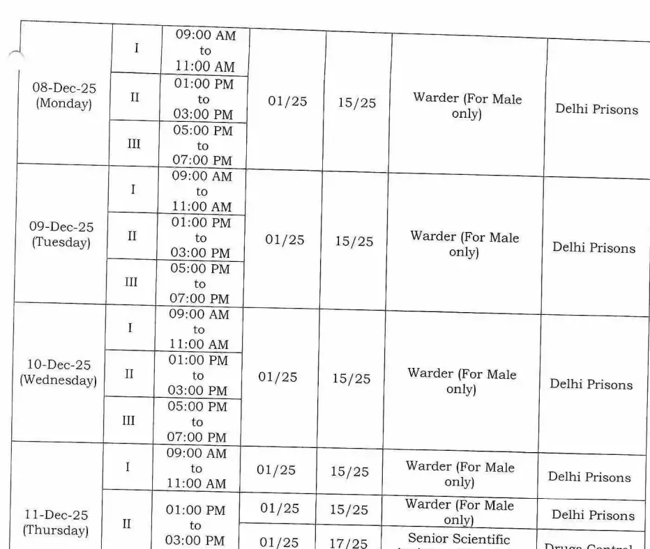 DSSSB Jail Warder Exam Date 2025 Out, Check Official Schedule_3.1