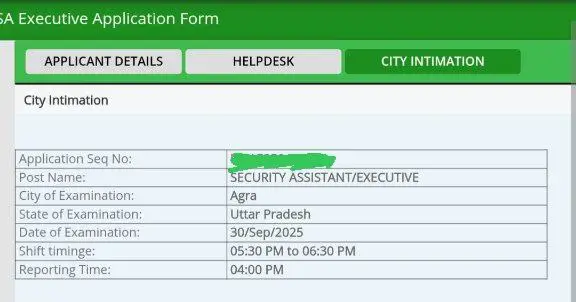 IB Security Assistant Exam City Intimation 2025 Out, Check Your SA Exam City Slip_3.1