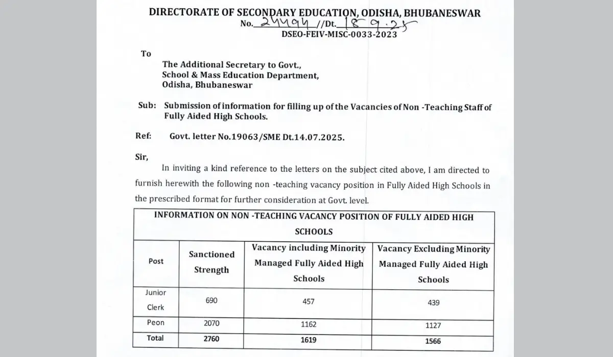 odisha non teaching