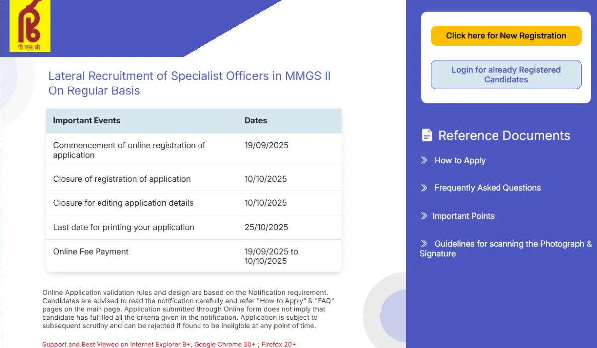 Punjab and Sind Bank Recruitment 2025