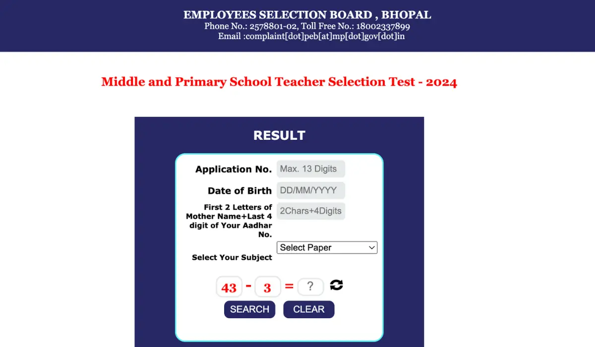 MP TET Varg 2 Result
