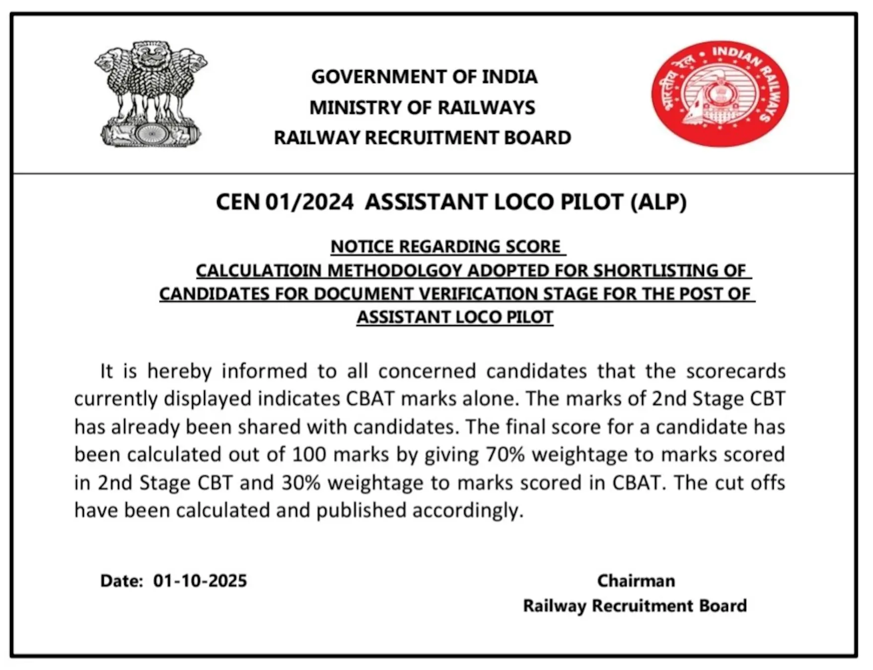 RRB ALP Result 2025 Out, CBAT Psycho Scorecard and Marks_3.1