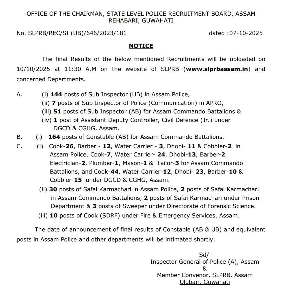 SLPRB Assam Police Constable Final Result 2025 Out, Direct Link to Check_3.1