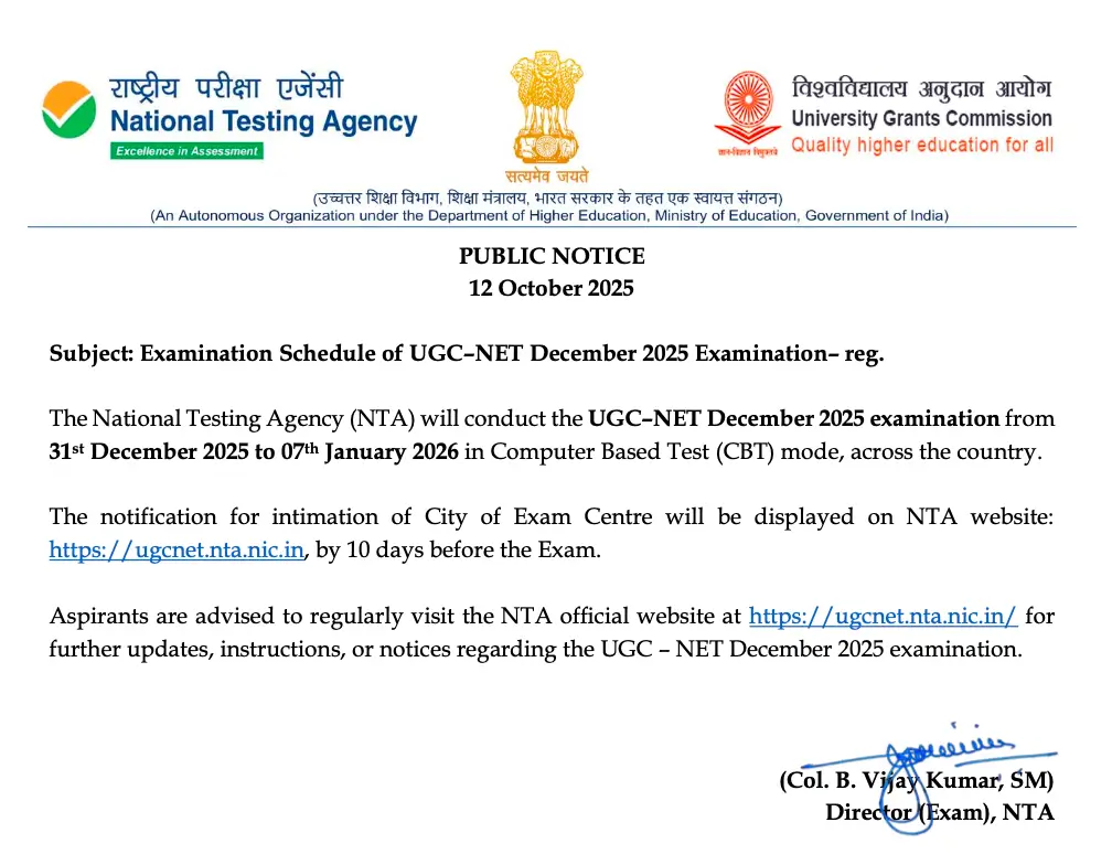 UGC NET December Exam Date 2025 Out, Online Registration Ongoing_3.1