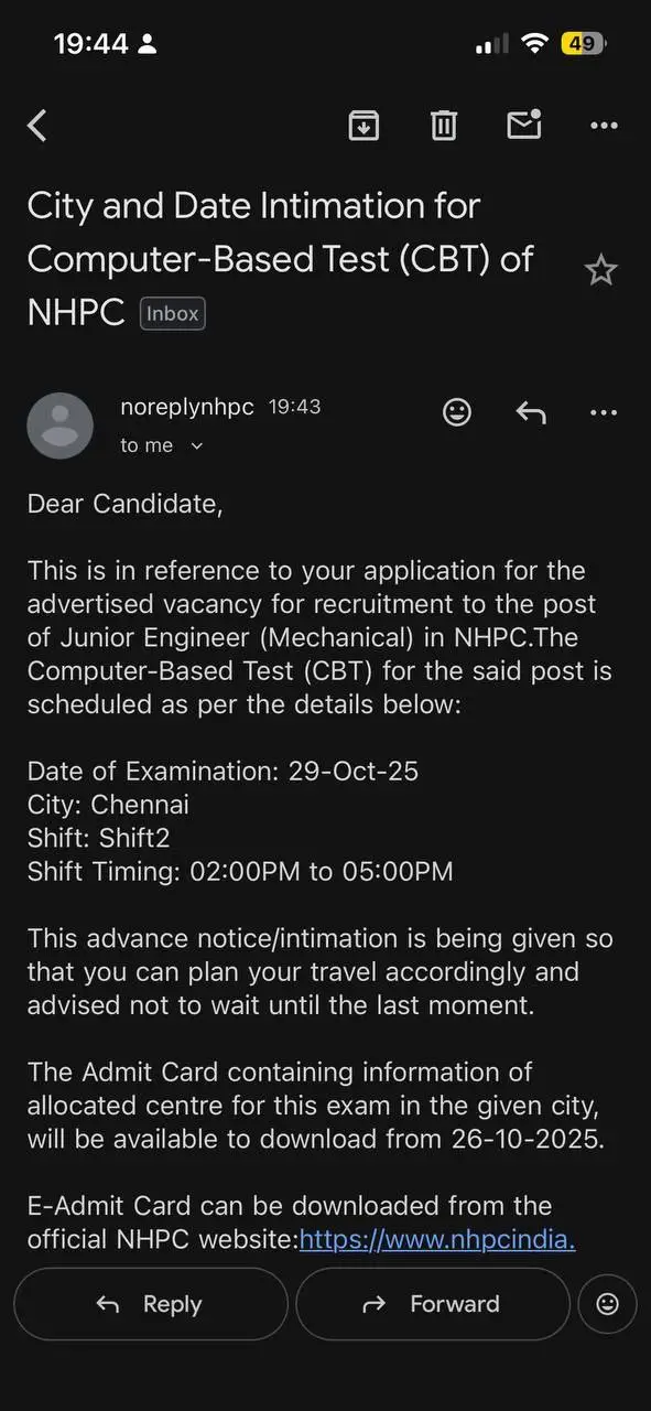 NHPC JE City Intimation 2025 Out, Check Exam City Details_4.1