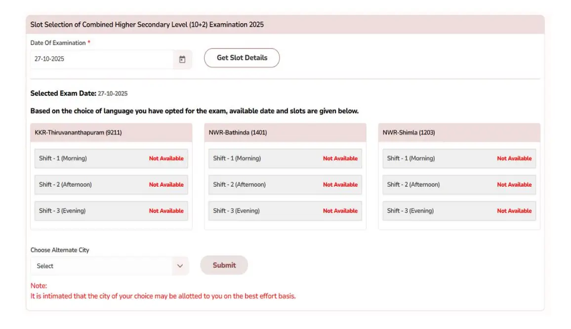 SSC CHSL Exam Slot Selection 2025 Active at ssc.gov.in, Last Date Today_5.1