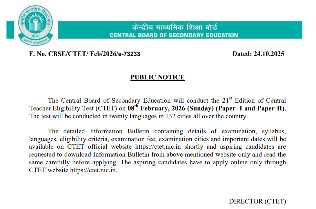 CTET Exam Date 2026 Out (Exam in Feb), Exam Schedule & Shift Timing_3.1