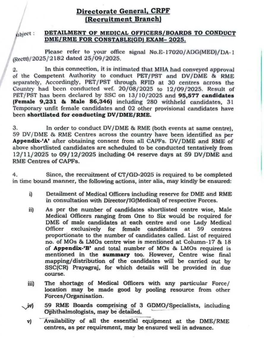 SSC GD 2025 Medical Test & Document Verification Dates Out, Check DME/DV Schedule Here_3.1