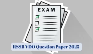 rssb vdo question paper 2025