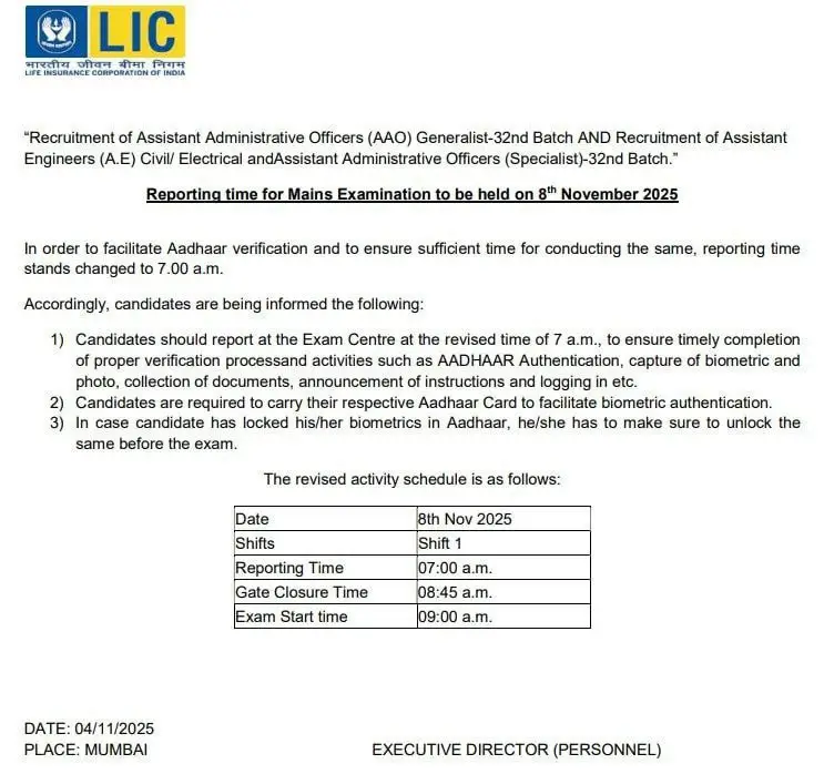 LIC AAO Mains Admit Card 2025 Out @licindia.in, Call Letter Download Link_3.1