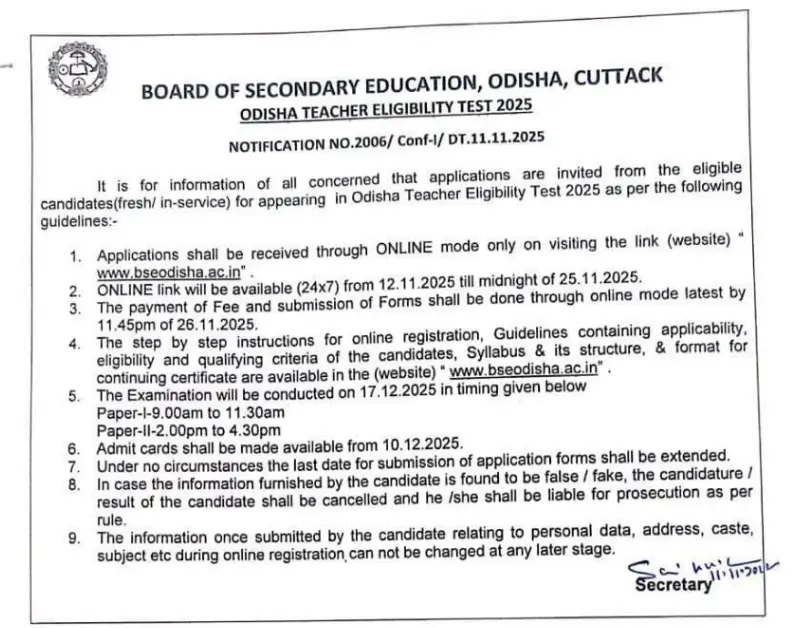 OTET 2025 Exam Date Out, Exam Pattern, Certificate Validity_3.1