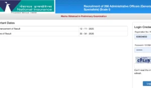 NICL AO Prelims Score Card 2025