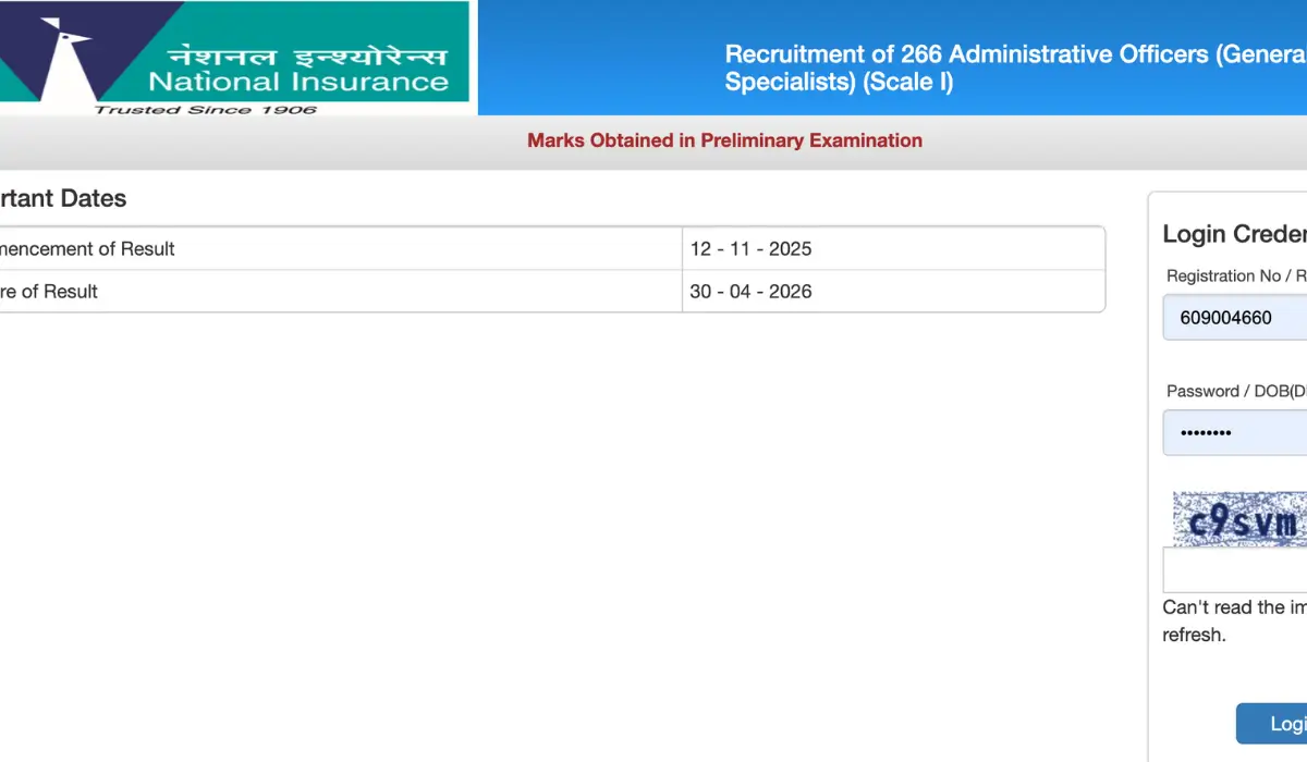 NICL AO Prelims Score Card 2025