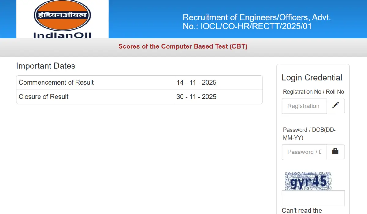 IOCL Engineer Result 2025