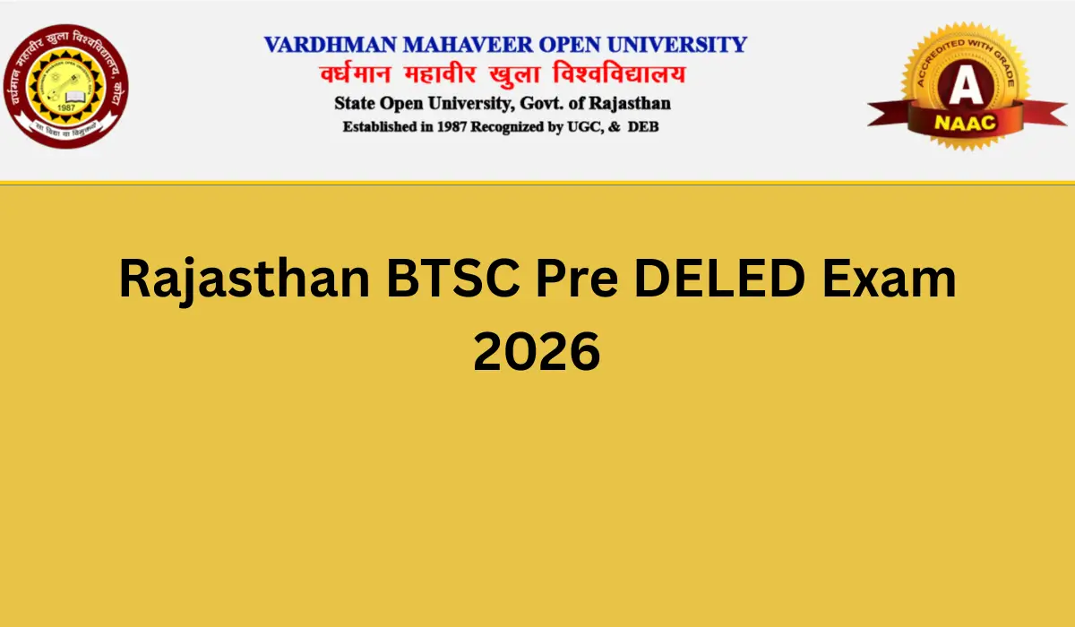 Rajasthan BTSC Pre DELED Exam 2026