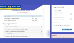 Indian Bank SO Admit Card 2025