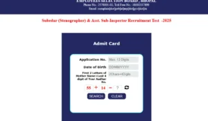MP Police ASI and Subedar Admit Card 2025