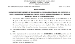 Assam Police SI Recruitment 2025