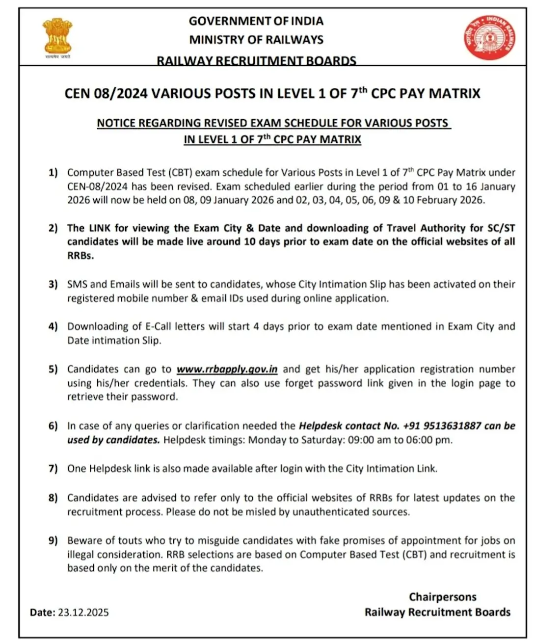 RRB Group D Exam Date 2025 Revised, Check New CBT Exam Schedule (Official)_3.1