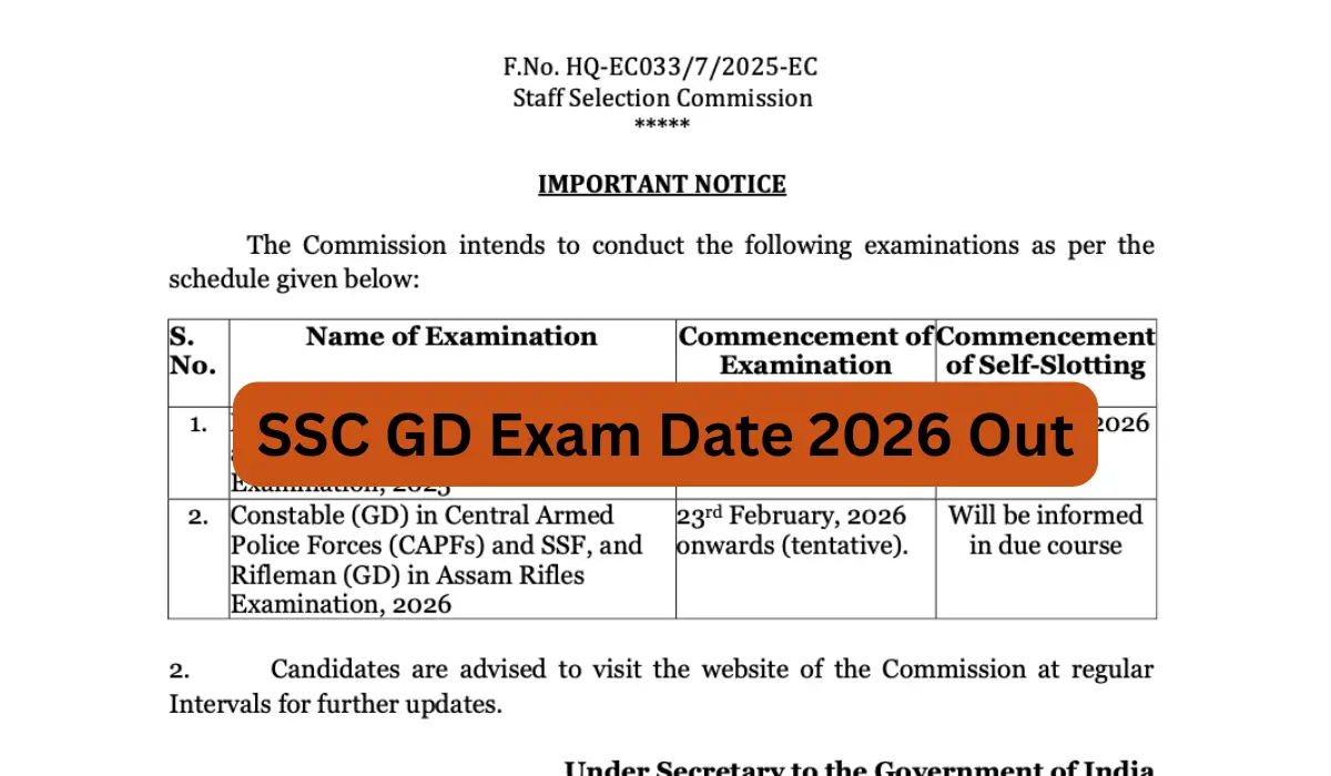 SSC GD Exam Date