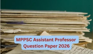 MPPSC Assistant Professor Question Paper 2026