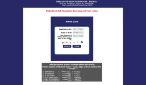 MP Police SI Admit Card 2026 Out, Hall Ticket Download Link Active