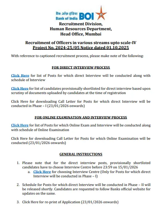 Bank of India SO Exam Date 2026 Out, Check Official Exam Schedule_3.1