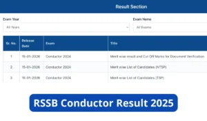 RSSB Conductor Result