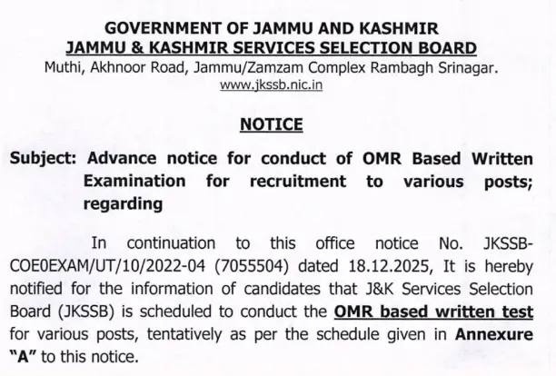 JKSSB Junior Assistant Exam Date 2026 Out, Check Official Schedule_3.1