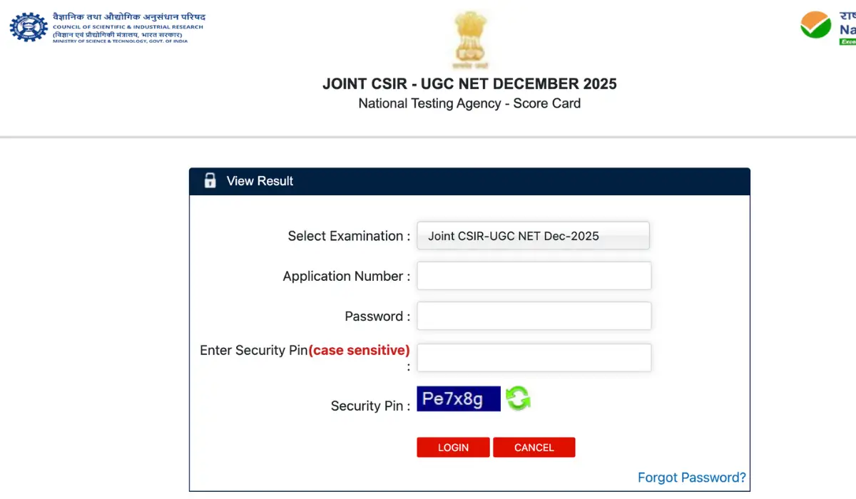 csir ugc net result 2026