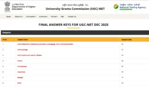 UGC NET Final Answer Key