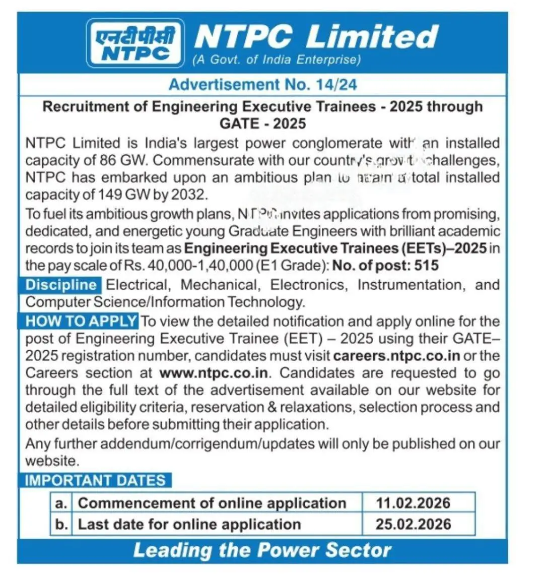 NTPC Executive Trainee Recruitment 2026 Notification Out for 515 Posts_3.1