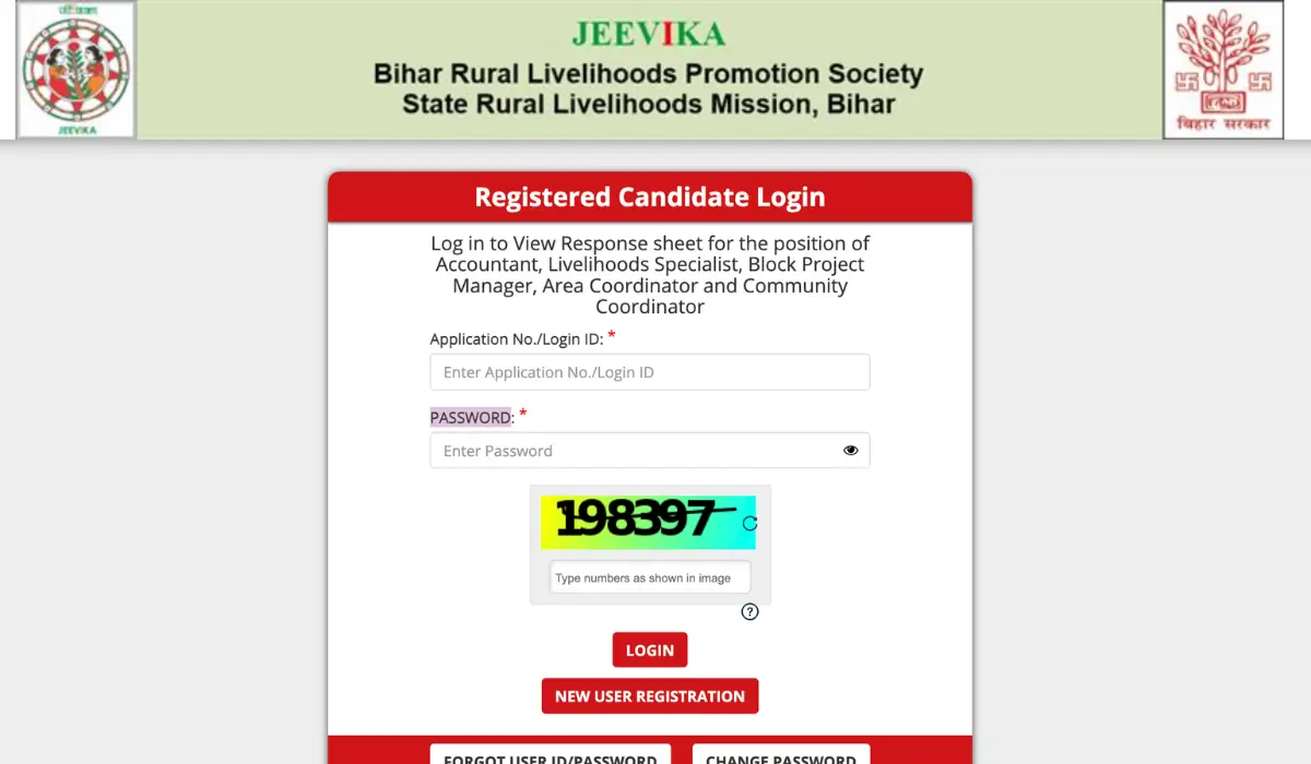 Bihar Jeevika Response Sheet 2026
