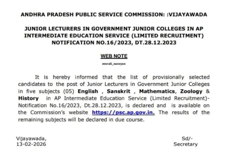 APPSC Lecturer Result 2026 Out, Download Merit List PDF_3.1