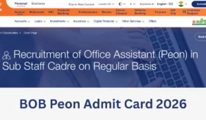 BOB Peon Admit Card
