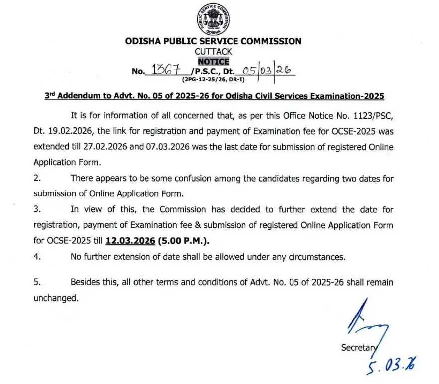 OPSC OCS Exam Date 2026 Out, Check Official Schedule for 465 Vacancies_3.1