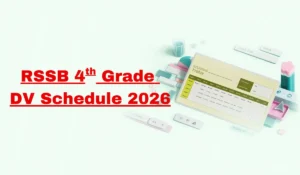 Rajasthan 4th Grade DV Schedule 2026