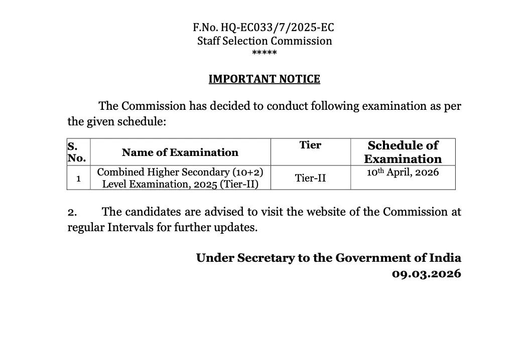 SSC CHSL Tier 2 Exam Date 2026 Out, Check Paper 2 Exam Schedule_3.1