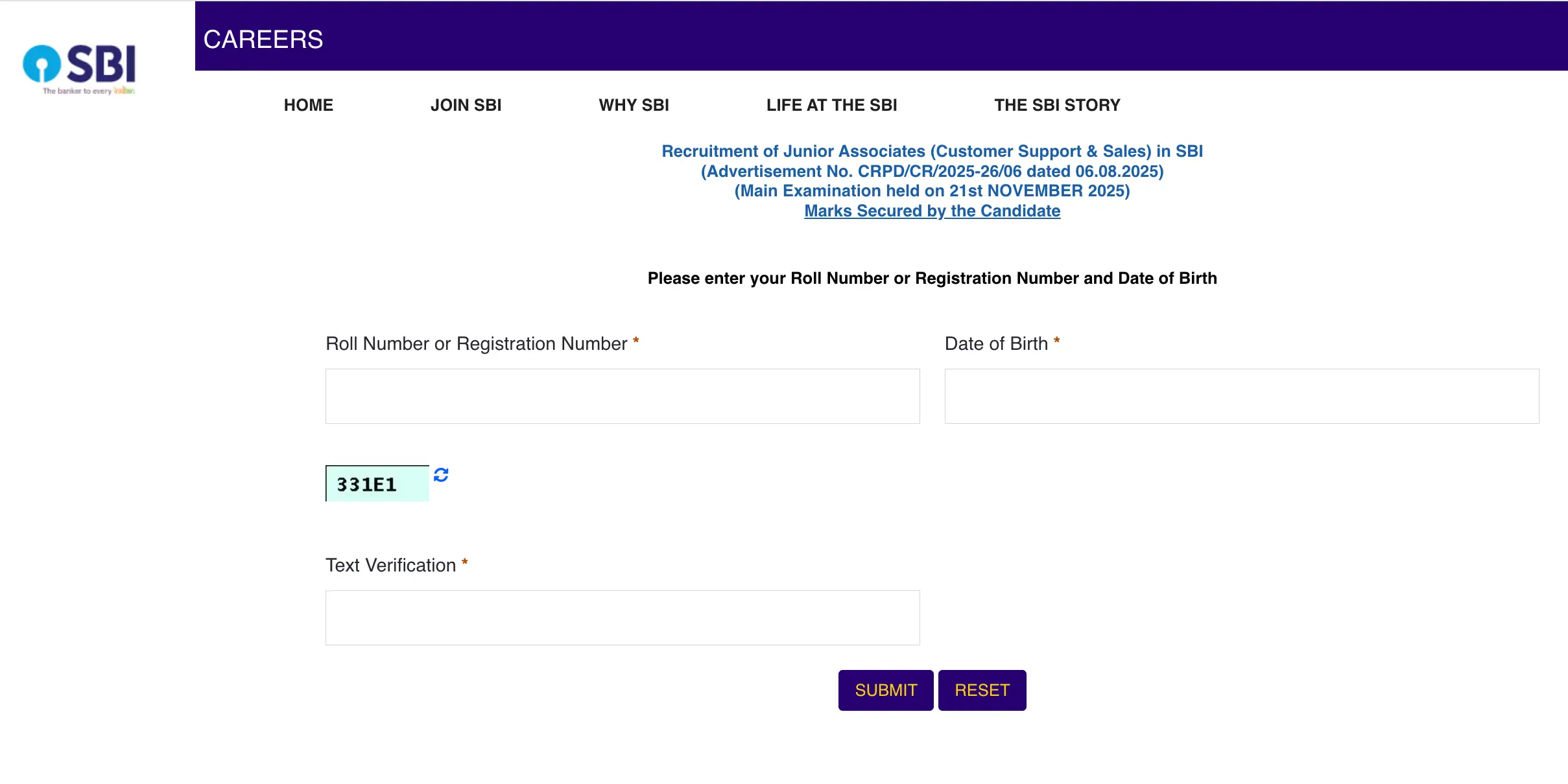 SBI Clerk Score Card
