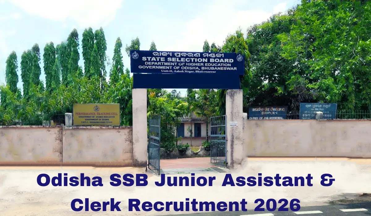 odisha ssb junior assistant clerk recruitment 2026